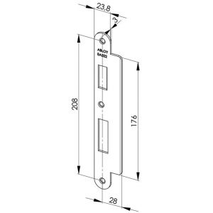 Abloy sluitplaat voor stompe deur met verlengde lip EA322-5 mm 10036216