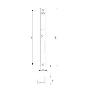 Abloy hoeksluitplaat voor opdekdeur EA323/1.3 10013733