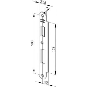 Abloy sluitplaat voor stompe deur korte lip EA324-5 mm 10036218