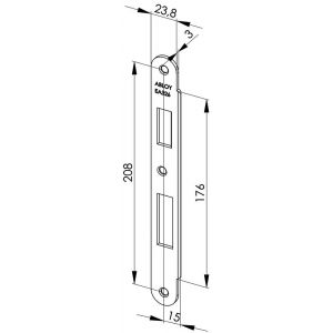 Abloy sluitplaat voor stompe deur korte lip EA326 10037890