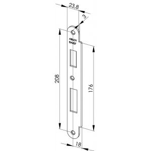 Abloy sluitplaat voor stompe deur korte lip EA327 10037009