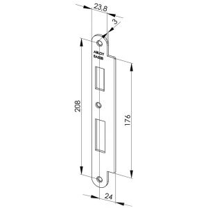 Abloy sluitplaat voor stompe deur korte lip EA328 10037891