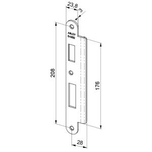 Abloy sluitplaat voor stompe deur verlengde lip EA332/1.3 10031035