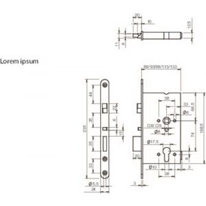 Abloy veiligheidspaniekdeurslot insteek zelfvergrendelend RC-uitsparing EL162/80 10033999