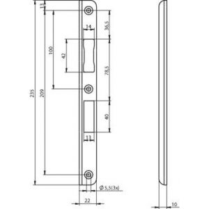 Assa Abloy hoeksluitplaat N60003104010000 10049717