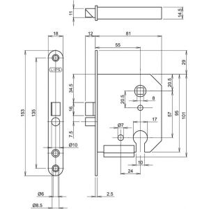 Lips deurslot PC-uitsparing 213518U18 krimp A000325617