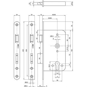 Assa Abloy veiligheidspaniekdeurslot PC-uitsparing 242417T2450-1 7268500