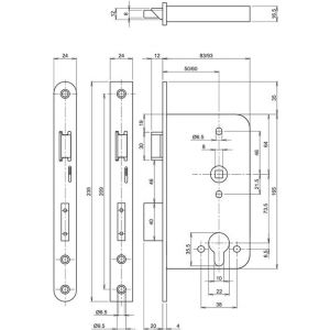 Assa Abloy veiligheidspaniekdeurslot RC-uitsparing 242817T2450-1 7269500