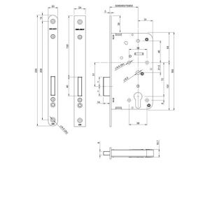 Assa Abloy cilinder insteek kastslot PC-uitsparing 245517U2050 7962021