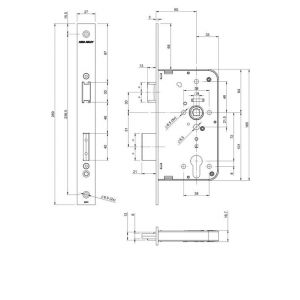 Lips deurslot PC-uitsparing ter vervanging van type 2071 en 2074 247417T2760 7274005