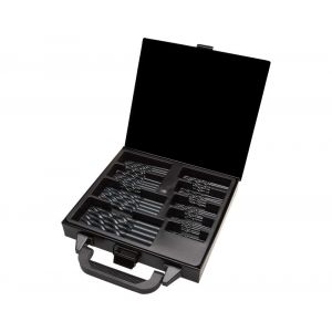 Labor KA020160 spiraal metaalborenkoffer DIN 338 HSS-R rolgewalst 80 delig 3.0-6.0 mm x 0.5 mm, 8 mm en 10 mm AA900080