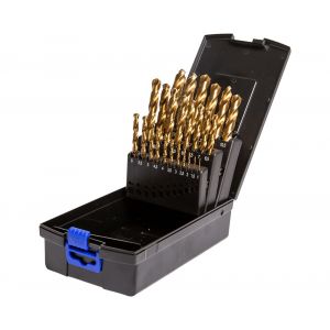 Labor KR016250 RoseBox spiraal metaalborenset DIN 338 HSS-G geslepen TiN gecoat 25 delig 1-13 mm x 0.5 mm AT810025