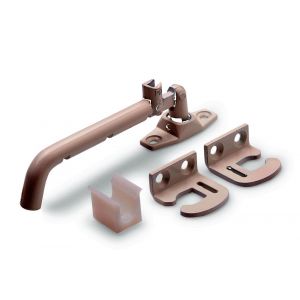 Dulimex DX KSH 86L SET verstelbare kierstandhouder met veiligheidssluiting met sluithaken (type SH 861B en SH 862B) voor naar buitendraaiende deuren en ramen staal wit geepoxeerd 0150.110.2860