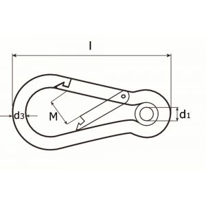 Dulimex DX 2450-06E karabijnhaak met kous C-DIN 5299 60x6 mm verzinkt 8000.002.4806