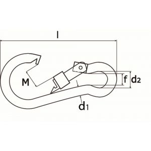 Dulimex DX 245-11IS karabijnhaak met schroef C-DIN 5299 120x11 mm RVS AISI 316 8000.024.7I11