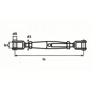 Dulimex DX 931-16IG spanschroef 16 mm gaffel-gaffel RVS AISI 316 8000.150.016I