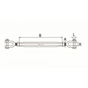 Dulimex DX 1478-24G spanschroef DIN 1478 24 mm gaffel-gaffel verzinkt 9.579147824