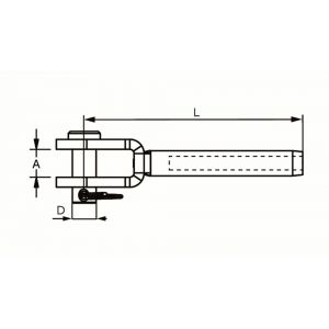 Dulimex DX 2500-10I gaffelterminal 10 mm RVS AISI 316 9.930250010