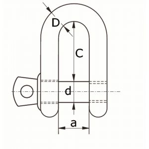Dulimex DX 572-150BP Black Pin D-sluiting borstbout WLL 1500 kg beugel 11 mm pin 13 mm thermisch verzinkt 9.345720150