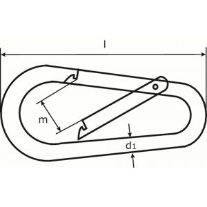 Dulimex DX 246-07E karabijnhaak eivormig B-DIN 5299 70x7 mm verzinkt 9.220246007