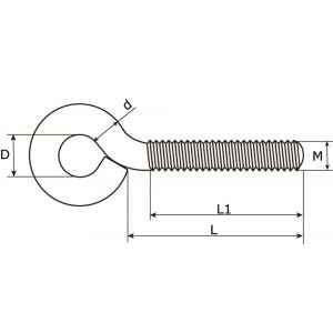 Dulimex DX 390-066I schroefoog M6x60x10 mm RVS AISI 304 9.963390066