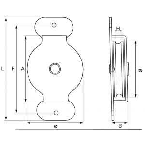 Dulimex DX 963-40E zijkatrol polyamide wiel 40 mm elektrolytisch verzinkt per stuk gelabeld 8000.963.040K