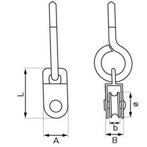 Dulimex DX 965-15I katrol enkel met schroefoog polyamide wiel 15 mm RVS AISI304 per stuk gelabeld 8000.965.015I