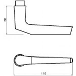 Ami DKR 354 40 BE deurkrukset type 354 deurdikte 40 mm zwart 0170.100.0109