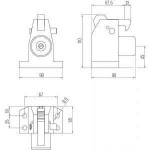 DENI DVZ HDGR V WE deurvastzetter vloermodel met opvanghaak en geveerde stootbuffer ver- en ontgrendelingsshuif Robusto serie RAL 9016 wit 0531.200.0073