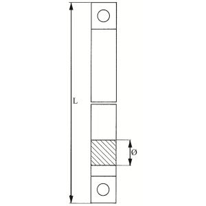 Deni STANG 1025 pompespagnoletstang dikte 10 mm lengte 2500 mm (1100 en 1400) verzinkt 0160.506.1000