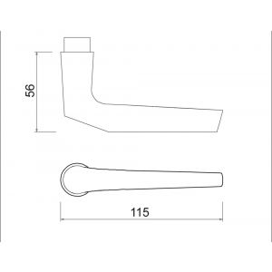 Ami DKR 369 M6 AF deurkruk gatdeel M6 type 369 F1 finish 0170.100.0232