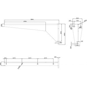 Dolle JIB 580 plankdrager extra zware XXL uitvoering 580x180 mm staal 6 mm schroefgat diameter 14 mm vuurverzinkt 0510.200.0580