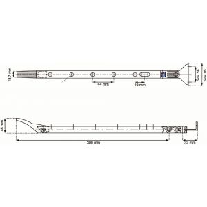 Dulimex DX RUZ-S-030SF raamuitzetter standaard naar buitendraaiend 30 cm RVS finish-zwart 0210.300.0406