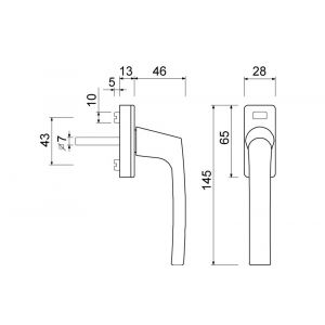 Ami RGP 810 AF draai kiep raamgreep type 810 7x32 mm F1 0130.810.0100