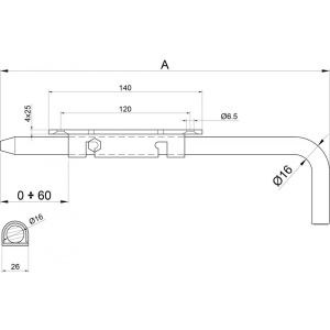 IBFM GRG 300 BV grondgrendel diameter 16 mm 300 mm verzinkt 0411.300.0300