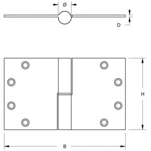 Dulimex DX H178125892125 kogelstiftpaumelle rechte hoeken 89x125 mm rechts staal verzinkt SKG*** 6872.215.8912-5