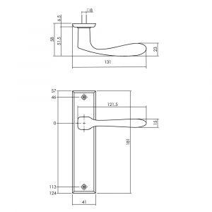 Intersteel Living 0201 deurkruk Banaan met schild 181x41x7 mm blind messing getrommeld 0011.020111