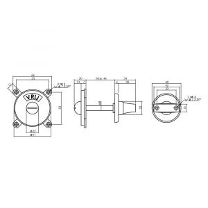 Intersteel Living 3702 WC-sluiting Degeorge met 8 mm stift en tekst vrij-bezet messing getrommeld 0011.370201