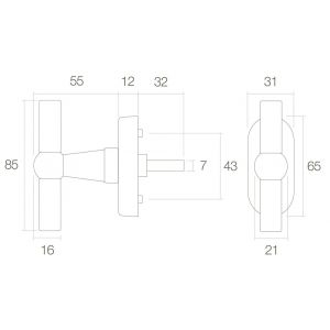 Intersteel Living 6050 raamkruk T-model messing getrommeld 0011.605013