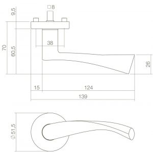 Intersteel Living 0282 deurkruk Vlinder op rozet messing gelakt 0013.028202