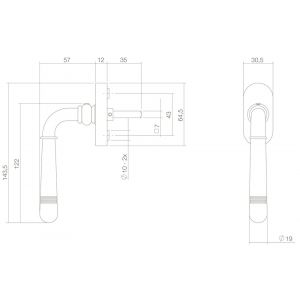 Intersteel Living 6170 raamkruk Emily messingkleur PVD 0013.617050