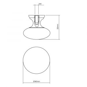 Intersteel Living 8478 meubelknop Paddenstoel 40 mm messing gelakt 0013.847813