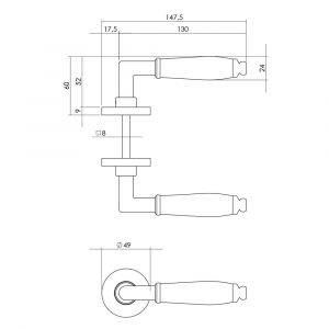 Intersteel Living 0206 deurkruk Courgette met rozet diameter 49x7 mm verdekt chroom 0016.020602