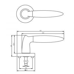 Intersteel Living 1682 deurkruk Elen op rond rozet 7 mm nokken chroom-nikkel mat 0016.168202