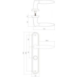 Intersteel Living 1682 deurkruk Elen op langschild WC 63/8 mm chroom-nikkel mat 0016.168265