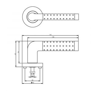 Intersteel Living 1684 deurkruk Marion op rond rozet 7 mm nokken chroom-nikkel mat 0016.168402