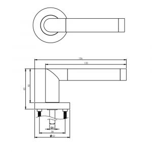 Intersteel Living 1685 deurkruk Nicol op geveerde schroef rozet chroom-mat-nikkel 0016.168502