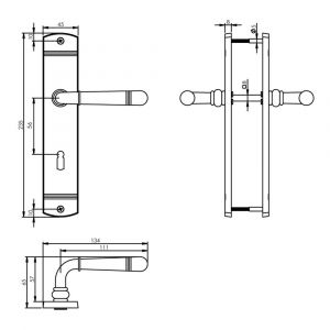 Intersteel Living 1705 deurkruk 1705 Emily op langschild sleutelgat 56 mm chroom 0016.170524