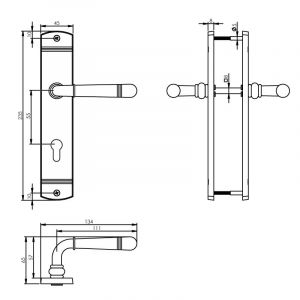 Intersteel Living 1705 deurkruk 1705 Emily op langschild profielcilindergat 55 mm chroom 0016.170529