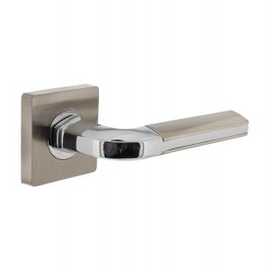 Intersteel Living 1718 gatdeel deurkruk links Amber op vierkante rozet 7 mm nokken chroom-nikkel mat 0016.171802B